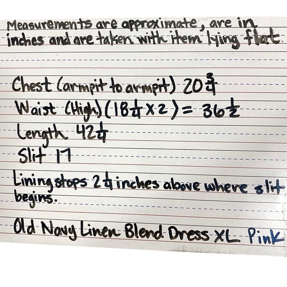 Old Navy Womens Midi Dress Sz XL Fit & Flare Linen-Blend Smocked Back Pink Slit - Picture 8 of 12